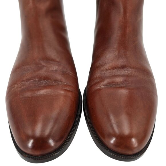 Vintage Bruno Magli Mens 10.5M Brown Calfskin Leather Chelsea Dress Boots Italy - Picture 8 of 13